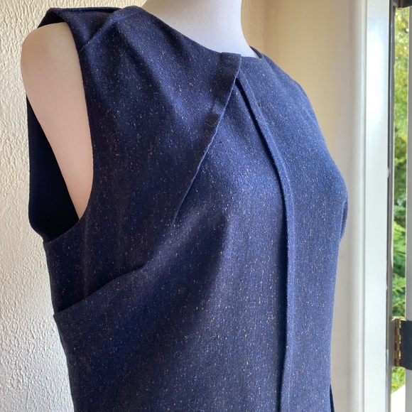 Banana Republic dark blue tweed sheath dress Size 10 - Picture 4 of 14